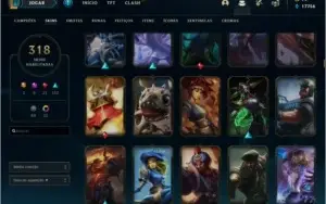 CONTA LOL PLAT 4 ( 318 SKINS + 800RP )