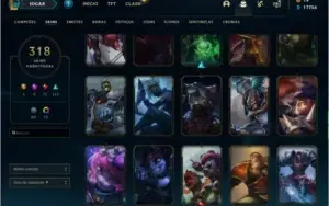 CONTA LOL PLAT 4 ( 318 SKINS + 800RP )