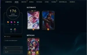 conda de league of legends  176 skins  barata