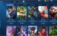 Conta mobile legends 2 skins épica mítico e emblemas upados