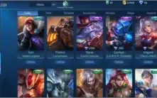 Conta mobile legends 2 skins épica mítico e emblemas upados