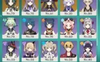 Nahida, Ayato, Andarilho, Yae Miko, Xiao, Keqing, Mona, Qiqi