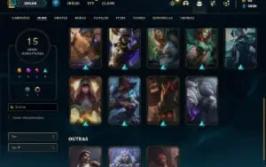 Conta prata 3 com 28 Champs e 15 Skins + 1 Mitica