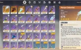 Conta Genshin Impact end game vários T5 e todos T4