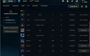 Conta platina 4 com 27 Champs e 6 Skins + 4 Fragmentos Epico