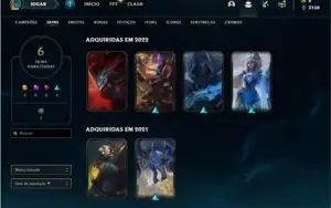 Conta platina 4 com 27 Champs e 6 Skins + 4 Fragmentos Epico
