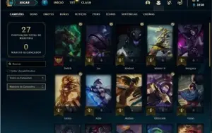 Conta platina 4 com 27 Champs e 6 Skins + 4 Fragmentos Epico