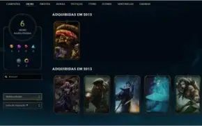 Conta league of legends level 26, 6 skins e 10k de EA