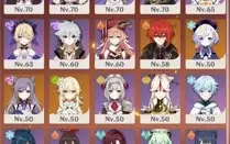 AR 55/AYAKA(C1)/ZHONGLI/YOIMIYA/KEQING/KIKI/DILUC E OUTROS