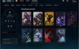 Conta platina 2 SOLOQ, 26 bonecos e 9 skins