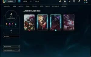 Conta platina 1 com 30 champs e 4 skins