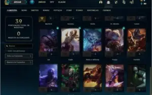 Conta platina 1 com 30 champs e 4 skins