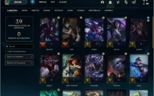 Conta platina 1 com 30 champs e 4 skins