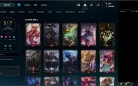 Conta LOL 517 skins, atualmente gold, sempre foi diamante