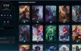 Conta LoL unranked nível 298 / Full champs e 599 skins