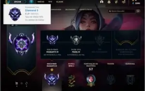 Conta diamante 3 barata com 1 skin e 33 champs