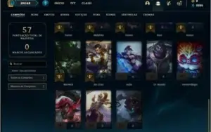 Conta diamante 3 barata com 1 skin e 33 champs