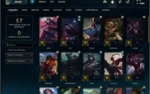 Conta diamante 3 barata com 1 skin e 33 champs
