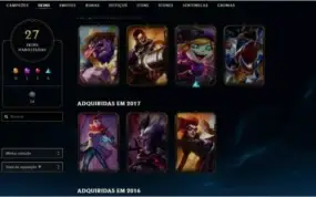 Conta lol level 80 27 skins (14 legado) Bronze II 7 vitórias