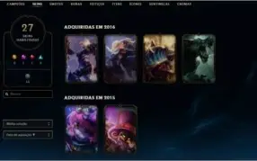Conta lol level 80 27 skins (14 legado) Bronze II 7 vitórias