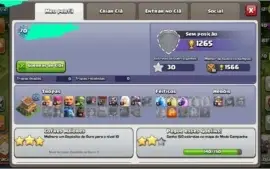 Conta clash of clans lvl 70, C.V 8