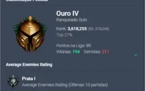 Vendo conta gold4 350skins,varias épicas e lendarias.