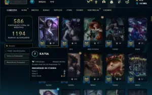 Conta bronze 1 com TODOS os champs e 261 Skins ( MAIN ADC )