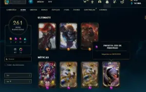 Conta bronze 1 com TODOS os champs e 261 Skins ( MAIN ADC )