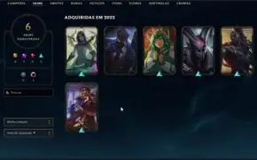 Conta Platina 1 57% de winrate com 6 skins
