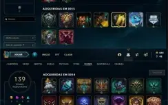 Conta LOL desde 2013 (9anos) 135champs+50Skins+(Aceita Ofe.)