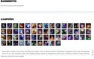 Conta Unranked com 55 Champs e 20 Skins