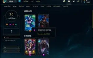 Conta Unranked com 55 Champs e 20 Skins