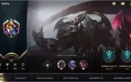 ESMERALDA IV + 9 SKINS (1 LENDÁRIA) + 38 CAMPEÕES + PASSE