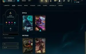 Unranked com 31 Champs e 6 Skins