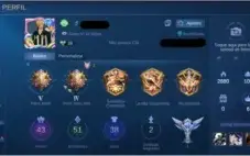 Conta Mobile legends no elo mítico com +200k de gold