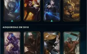 conta terminou platina 3, 21 skins, 75 campeões