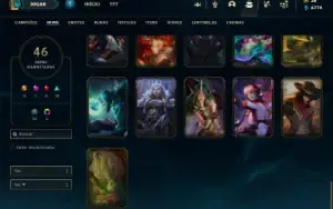 Ouro 4 com 65 Champs e 46 Skins ( MAIN SUP / ADC )