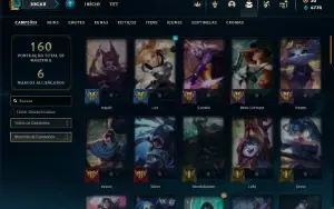 Ouro 4 com 65 Champs e 46 Skins ( MAIN SUP / ADC )