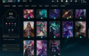 Ouro 4 com 65 Champs e 46 Skins ( MAIN SUP / ADC )