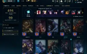 Unranked com TODOS os champs e 269 Skins ( JG / MID )