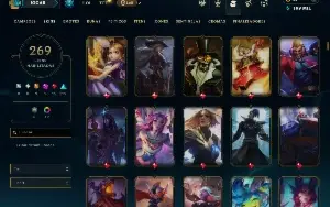 Unranked com TODOS os champs e 269 Skins ( JG / MID )