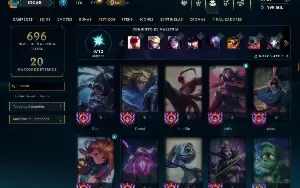 Unranked com TODOS os champs e 269 Skins ( JG / MID )