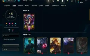 Platina 3 com 105 Champs e 45 Skins