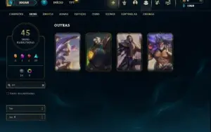Platina 3 com 105 Champs e 45 Skins