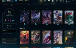 Platina 3 com 105 Champs e 45 Skins