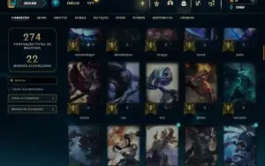 Platina 3 com 105 Champs e 45 Skins