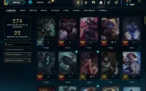 Platina 3 com 105 Champs e 45 Skins