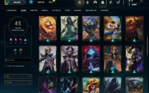 Platina 3 com 105 Champs e 45 Skins