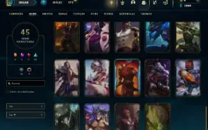 Platina 3 com 105 Champs e 45 Skins