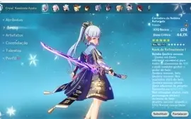 Conta Genshin Impact 10 personagens 5 ⭐ AR 56